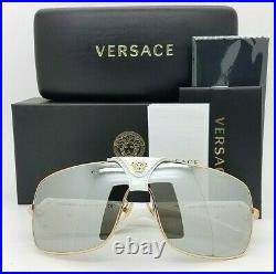 NEW Versace sunglasses BAROQUE VE2207QA 10026G Grey Silver Mirror AUTHENTIC 2207
