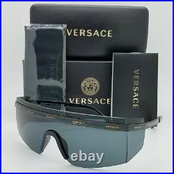 NEW Versace sunglasses EVERYWHERE VE2208 100987 45mm Black Grey AUTHENTIC Shield