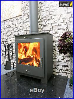 Nero Lux Back Boiler 16kw Wood Burning Multifuel, Wood Burner Modern Stoves