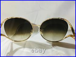 New Authentic Gucci GG0225S 002 Gold Oversize Women Sunglasses