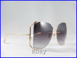New Authentic Gucci GG0252S 002 Gold Butterfly Sunglasses Grey Lens