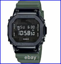New Casio G-Shock Black Ion-Plated Metal Bezel Camo Dial Steel Watch GM5600B-3