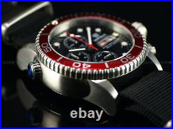 New Deep Blue 40mm Diver 1000 Quartz Chronograph Black Red Sapphire Ss Watch