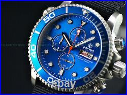 New Deep Blue 44mm Master 1000 Quartz Chronograph Royal Blue Sapphire Ss Diver