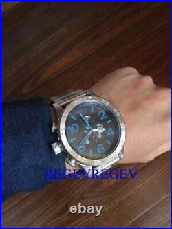 New Nixon Watch Silver Dark Blue A0832219 51-30 Chrono A083-2219 genuine