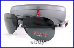 New Prada Sport Linea Rossa Sunglasses PS 56M 56MS 1BO/1A1 Black For Men