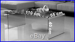 Nova Modern Stylish Curved Clear Glass Table Coffee Table Living Room Furniture