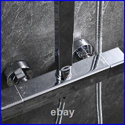 ONESHOWERS Thermostatic Mixer Shower Set Square Chrome Twin Head Exposed Valve