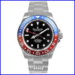 Oceaneva Men's Deep Marine Explorer GMT 1250M Pro Diver Watch Blue and Red