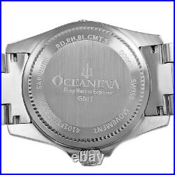 Oceaneva Men's Deep Marine Explorer GMT 1250M Pro Diver Watch Blue and Red