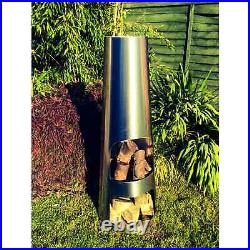 Outdoor Chimenea Log Burner Stainless Steel Made O' Metal Heater Stove 140cm