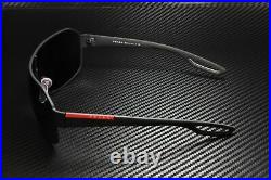 PRADA LINEA ROSSA Active PS 52QS DG01A1 Black Rubber Grey 37 mm Men's Sunglasses
