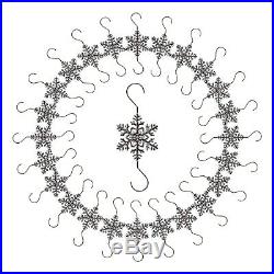 Pack of 24 Metal Stainless Steel Snowflake Christmas Bauble Ornament Hooks