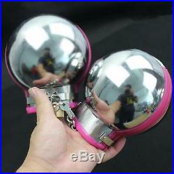 Pink STAINLESS STEEL BALL HOOD AND FIST MIT SET with PADLOCKS