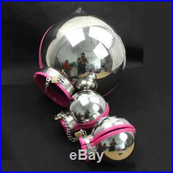 Pink STAINLESS STEEL BALL HOOD AND FIST MIT SET with PADLOCKS