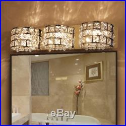 Polished Chrome Clear Crystal Pendant LED Bath Vanity Wall Light Stainless Steel