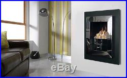 Polished Chrome Inset Gas Fire Hole In Wall Manual Black Wall Mounted Pebbles