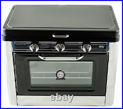 Portable Camping Gas Oven 2 Burner Stove Cooktop Stainless Steel Cooker NJ CO-01