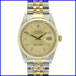 Pre Owned Rolex Oyster Perpetual Datejust Bi Metal Mens Watch 16013 RW0288