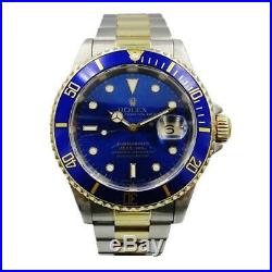 Pre Owned Rolex Submariner Blue BI Metal Oyster 16613 1995