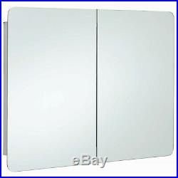 RAK Duo Mirrored Bathroom Cabinet 600mm H x 800mm W Stainless Steel
