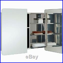 RAK Duo Mirrored Bathroom Cabinet 600mm H x 800mm W Stainless Steel