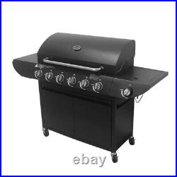 REFURB Deluxe Gas BBQ Grill Stainless Steel 6 Burner + 1 Side Outdoor Barbecue