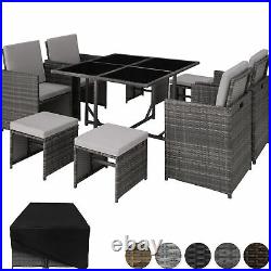 Rattan Garden Furniture Set Cube Wicker 8 Seater Table Cushions Home Patio New