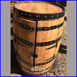 Recycled Solid Oak Whiskey Pub BarrelWine Rack Drinks Cabinet Cask Keg