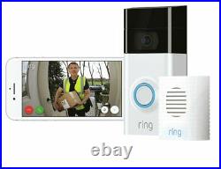 Ring Full HD 1080p Video Doorbell 2 and Chime Bundle White / Black