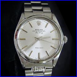 Rolex Air King Mens Stainless Steel Precision Watch Oyster Band Silver Dial 5500
