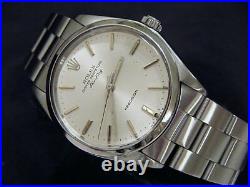 Rolex Air King Mens Stainless Steel Precision Watch Oyster Band Silver Dial 5500