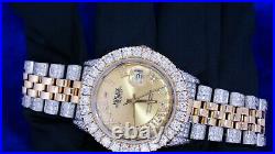 Rolex Date just 2 Tone 36mm Steel & Gold Watch 11 Carat Diamond Iced Out Watch