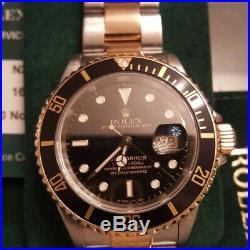 Rolex Submariner Date 16613 Bi Metal Black Face Steel & 18k Gold