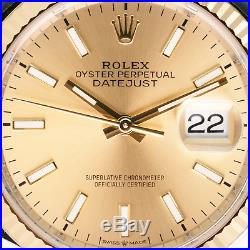 Rolex Watch Men's 36mm Datejust 126233 Steel & 18K Gold Champagne Index Dial