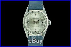 Rolex Watch Men's Vintage Datejust 1601 Steel 36mm Silver with Diamond Dial