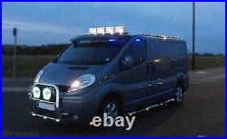 Roof Bar A + LEDs To Fit Citroen Jumpy 2007 2016 Front Stainless Steel Metal