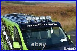 Roof Bar B + LEDs To Fit Vauxhall Opel Movano 2010+ Flat Stainless Steel Metal