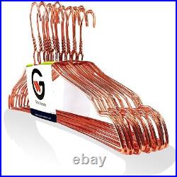 Rose Gold Heavy Duty Rust Free Stainless Steel Metal Coat Dress Clothes Hangers