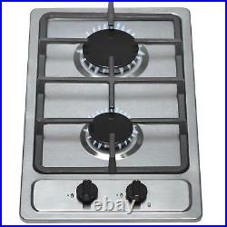 SIA SSG302SS 30cm Domino Gas Hob In Stainless Steel LPG Kit & Cast Iron Stands