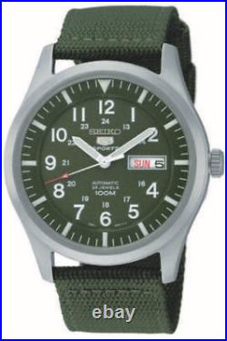 Seiko 5 Sports SNZG09K1 Military Style Khaki Green Mens Watch SNZG09K RRP £299