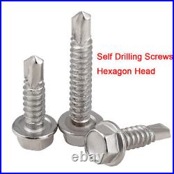 Self Drilling Screws Hex Head Self Tapper Tapping Screw Metal Stainless Steel