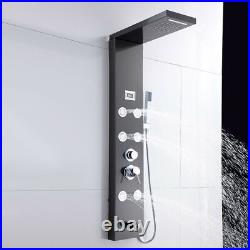 Shower Panel Column Thermostatic Tower with Body Jets + Waterfall Bathroom Shower