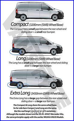 Side Bars To Fit Mercedes Vito Viano 2004 2014 ELWB Stainless Steel Metal Van