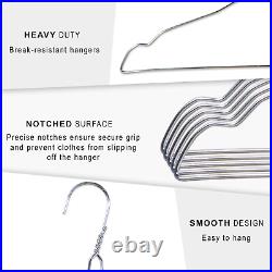 Silver Heavy Duty Rust Free Stainless Steel Metal Coat Dress Clothes Hangers