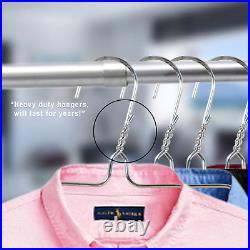 Silver Heavy Duty Rust Free Stainless Steel Metal Coat Dress Clothes Hangers