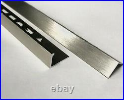 Silver Tile Trims X10 VROMA -Straight L-Shape- 2.5M Aluminium Metal Edging