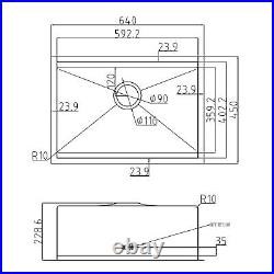 Sinkoro 1 Bowl Kitchen Sink Undermount Stainless Steel Drainer Chopping & Waste