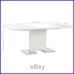 Sleek Extendable Dining Table High Gloss White MDF Kitchen Dinner 180x90x76 cm