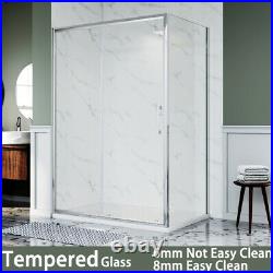 Sliding Door Shower Enclosure and tray Cubicle Screen Easy Clean Glass Bathroom